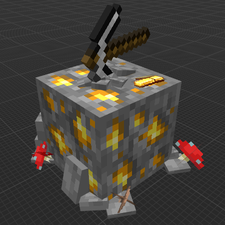 Pickaxe in Gold Ore
