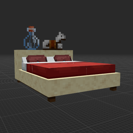 Simple Red Bed & Decoration
