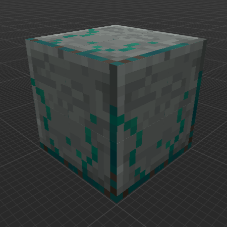 Blue Moss-Covered Unpolished Smooth Stone (MC Dungeons)
