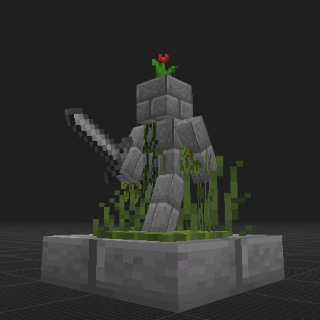 Overgrown statue