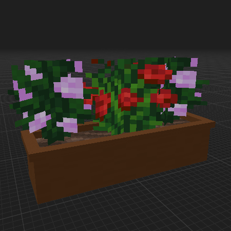 Jardinière simple sur 2 blocs garnie de 2 Pivoines et 1 Rosier