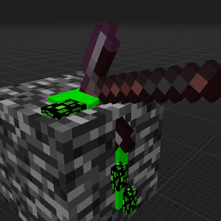 Mined Bedrock with glitchy liquid spitting out of it