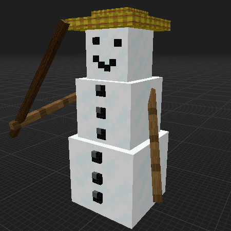 Snowman with stick