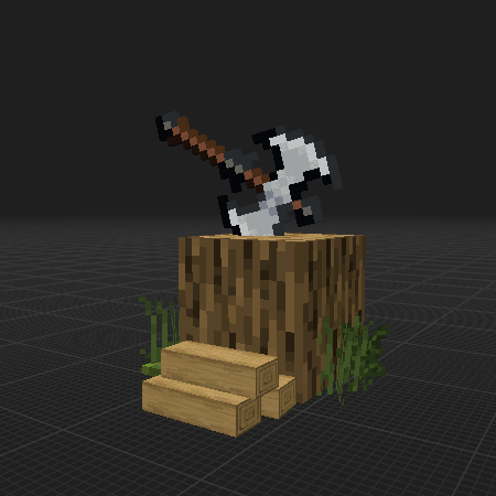 Axe Stuck In A Log (Vanilla Blocks)