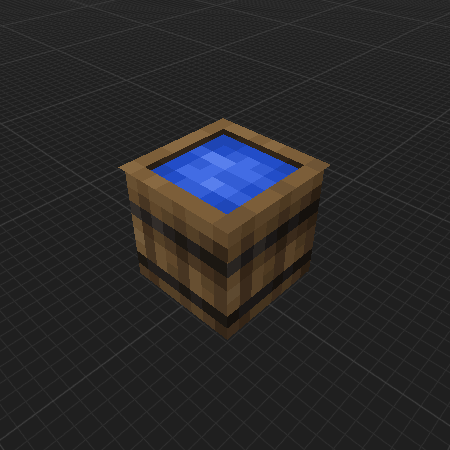 Wooden barrel with water