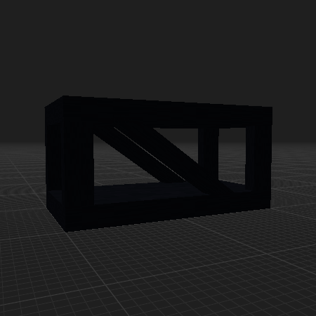 Black diagonally braced cross beam