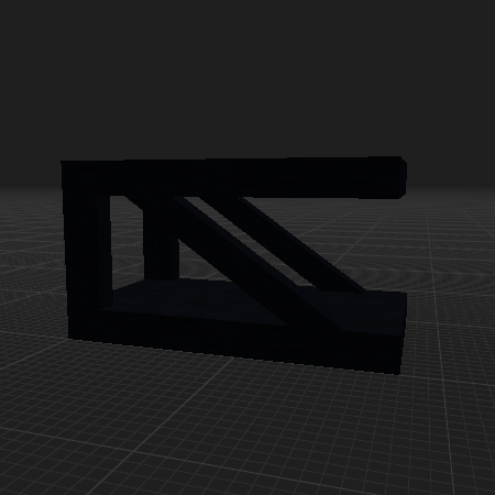 Black diagonally braced cross beam stackable