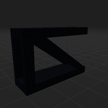Black diagonally braced cross beam stackable (1x2x3.5 block)