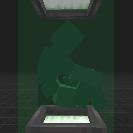 A laboratory glass pod with a human