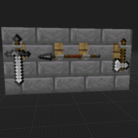 iron weapons on wall