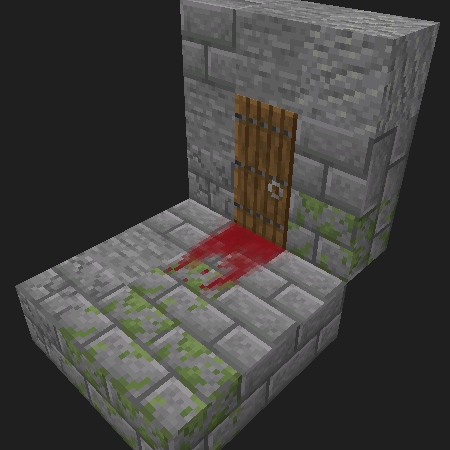 Blood from under the door