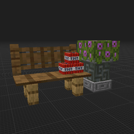 Взрывная скамейка с клумбой цветов